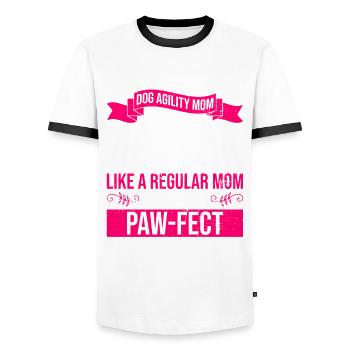 Dog Agility Mom Design Für Hunde-agility-training - T-shirt contrasté Homme - blanc/noir - Devant - AI Model Female 172 light (172cm) & AI Model Male 178 dark (178cm)