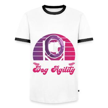 Dog Agility Girl Design Für Hundebesitzer Mädchen - T-shirt contrasté Homme - blanc/noir - Devant - AI Model Female 172 light (172cm) & AI Model Male 178 dark (178cm)