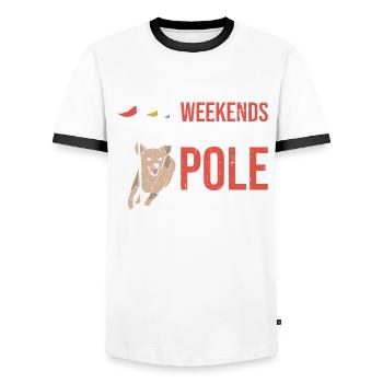 Dog Agility Trainer Design Für Dog Agility - Men's Ringer Shirt - white/black - Front - AI Model Female 172 light (172cm) & AI Model Male 178 dark (178cm)