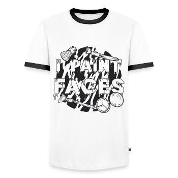 I Paint Faces Loves Cosmetologist Makeup Artists - Men's Ringer Shirt - white/black - Front - AI Model Female 172 light (172cm) & AI Model Male 178 dark (178cm)