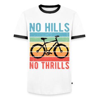 Cyclist Bike No Hills No Thrills - Men's Ringer Shirt - white/black - Front - AI Model Female 172 light (172cm) & AI Model Male 178 dark (178cm)