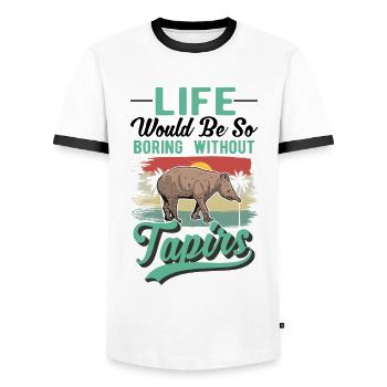 Tapir Gift Lowland Tapir Tapirdae Tapir - Men's Ringer Shirt - white/black - Front - AI Model Female 172 light (172cm) & AI Model Male 178 dark (178cm)
