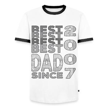 Best dad in the world since 2007 Father's Day birthday - Men's Ringer Shirt - white/black - Front - AI Model Female 172 light (172cm) & AI Model Male 178 dark (178cm)