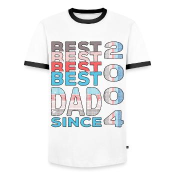 Bester Papa der Welt seit 2004 Vatertag Geburtstag - Männer Kontrast-T-Shirt - Weiß/Schwarz - Vorne - AI Model Female 172 light (172cm) & AI Model Male 178 dark (178cm)
