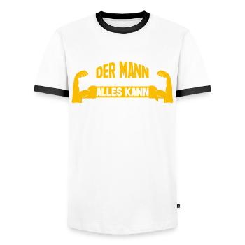 Florian Der Mann Der Alles Kann Vorname Florian - Männer Kontrast-T-Shirt - Weiß/Schwarz - Vorne - AI Model Female 172 light (172cm) & AI Model Male 178 dark (178cm)