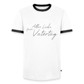 Alles Liebe zum Vatertag - Männer Kontrast-T-Shirt - Weiß/Schwarz - Vorne - AI Model Female 172 light (172cm) & AI Model Male 178 dark (178cm)