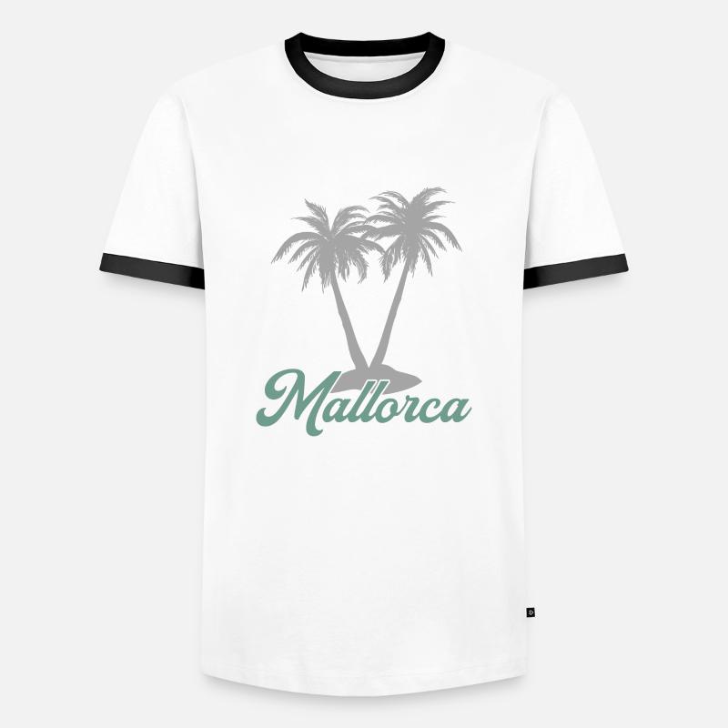 Mallorca - Männer Kontrast-T-Shirt - Weiß/Schwarz