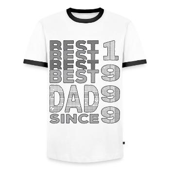 Bester Papa der Welt seit 1999 Vatertag - Männer Kontrast-T-Shirt - Weiß/Schwarz - Vorne - AI Model Female 172 light (172cm) & AI Model Male 178 dark (178cm)