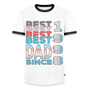 Bester Papa der Welt seit 1998 Vatertag - Männer Kontrast-T-Shirt - Weiß/Schwarz - Vorne - AI Model Female 172 light (172cm) & AI Model Male 178 dark (178cm)