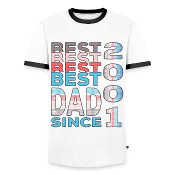 Bester Papa der Welt seit 2001 Vatertag - Männer Kontrast-T-Shirt - Weiß/Schwarz - Vorne - AI Model Female 172 light (172cm) & AI Model Male 178 dark (178cm)