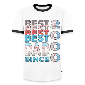Best dad in the world since 2000 Father's Day - Men's Ringer Shirt - white/black - Front - AI Model Female 172 light (172cm) & AI Model Male 178 dark (178cm)