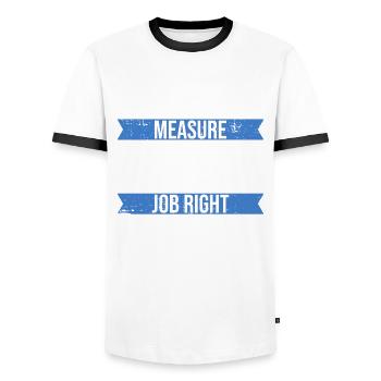 Teppich-installateur-design Für - Männer Kontrast-T-Shirt - Weiß/Schwarz - Vorne - AI Model Female 172 light (172cm) & AI Model Male 178 dark (178cm)