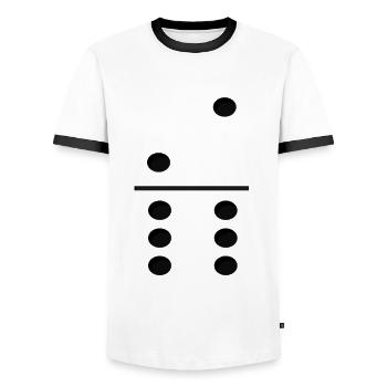 Domino Game Tile 2-6 - Drôle de costume de groupe - T-shirt contrasté Homme - blanc/noir - Devant - AI Model Female 172 light (172cm) & AI Model Male 178 dark (178cm)