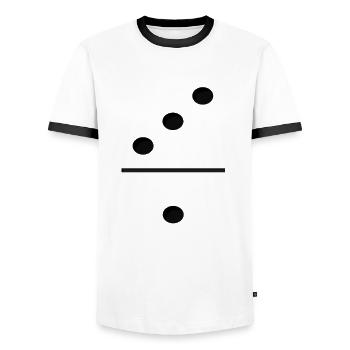 Domino Game Tile 3-1 - Lustiges Gruppenkostüm - Männer Kontrast-T-Shirt - Weiß/Schwarz - Vorne - AI Model Female 172 light (172cm) & AI Model Male 178 dark (178cm)