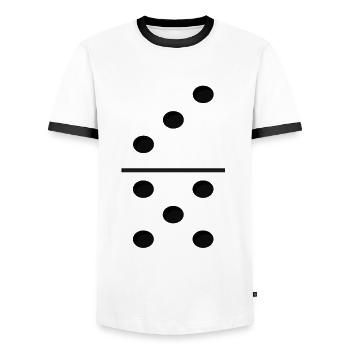 Domino Game Tile 3-5 - Drôle de costume de groupe - T-shirt contrasté Homme - blanc/noir - Devant - AI Model Female 172 light (172cm) & AI Model Male 178 dark (178cm)