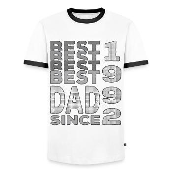 Bester Papa der Welt seit 1992 Vatertag - Männer Kontrast-T-Shirt - Weiß/Schwarz - Vorne - AI Model Female 172 light (172cm) & AI Model Male 178 dark (178cm)