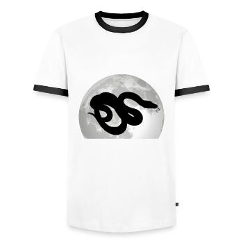 Serpent de maïs Moon Serpent de maïs - T-shirt contrasté Homme - blanc/noir - Devant - AI Model Female 172 light (172cm) & AI Model Male 178 dark (178cm)