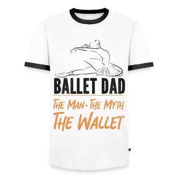 Ballet Dancer Dance Girl Ballerina - Men's Ringer Shirt - white/black - Front - AI Model Female 172 light (172cm) & AI Model Male 178 dark (178cm)