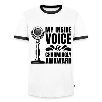 My Inside Voice Is Voiceover Acting Voice Actors - Männer Kontrast-T-Shirt - Weiß/Schwarz - Vorne - AI Model Female 172 light (172cm) & AI Model Male 178 dark (178cm)