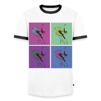 Ballet Danseuse Danse Ballerine - T-shirt contrasté Homme - blanc/noir - Devant - AI Model Female 172 light (172cm) & AI Model Male 178 dark (178cm)