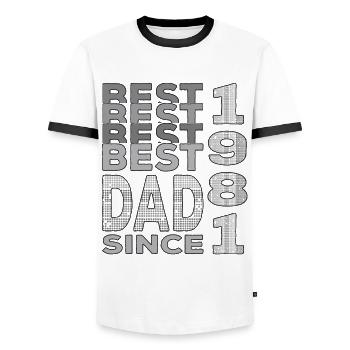 Bester Papa der Welt seit 1981 Vatertag - Männer Kontrast-T-Shirt - Weiß/Schwarz - Vorne - AI Model Female 172 light (172cm) & AI Model Male 178 dark (178cm)
