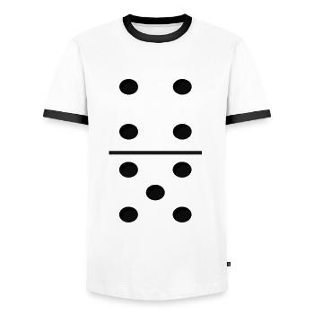 Domino Game Tile 4-5 - Drôle de costume de groupe - T-shirt contrasté Homme - blanc/noir - Devant - AI Model Female 172 light (172cm) & AI Model Male 178 dark (178cm)