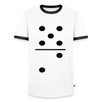 Domino Game Tile 5-2 - Lustiges Gruppenkostüm - Männer Kontrast-T-Shirt - Weiß/Schwarz - Vorne - AI Model Female 172 light (172cm) & AI Model Male 178 dark (178cm)