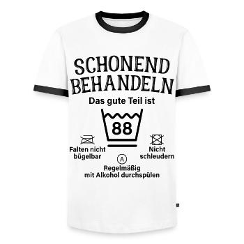 88. Geburtstag Schonend Behandeln 88 Teil Ist 88 - Männer Kontrast-T-Shirt - Weiß/Schwarz - Vorne - AI Model Female 172 light (172cm) & AI Model Male 178 dark (178cm)