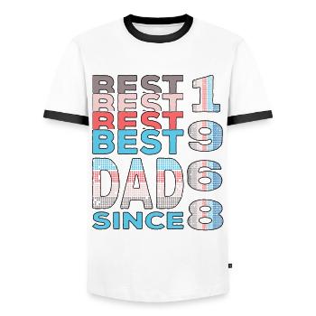 Bester Papa der Welt seit 1968 Vatertag Geburtstag - Männer Kontrast-T-Shirt - Weiß/Schwarz - Vorne - AI Model Female 172 light (172cm) & AI Model Male 178 dark (178cm)