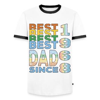 Bester Papa der Welt seit 1968 Vatertag Geburtstag - Männer Kontrast-T-Shirt - Weiß/Schwarz - Vorne - AI Model Female 172 light (172cm) & AI Model Male 178 dark (178cm)