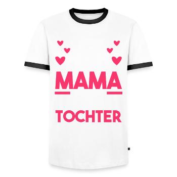 Muttertag Mutter Tochter Mama - Männer Kontrast-T-Shirt - Weiß/Schwarz - Vorne - AI Model Female 172 light (172cm) & AI Model Male 178 dark (178cm)