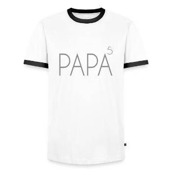 Père de 5 enfants - T-shirt contrasté Homme - blanc/noir - Devant - AI Model Female 172 light (172cm) & AI Model Male 178 dark (178cm)