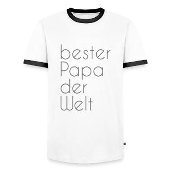 bester Papa der Welt - Männer Kontrast-T-Shirt - Weiß/Schwarz - Vorne - AI Model Female 172 light (172cm) & AI Model Male 178 dark (178cm)