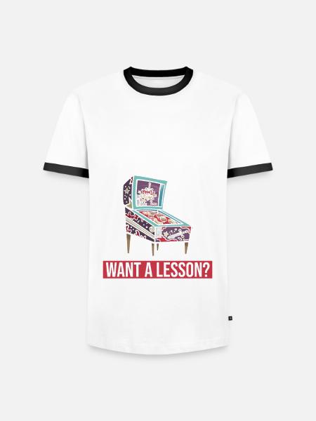 Flipper-arcade-spieldesign Für Flipperspieler - Men's Ringer Shirt - white/black