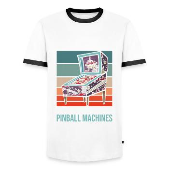 Flipperautomaten-sammler Für Klassischen - Männer Kontrast-T-Shirt - Weiß/Schwarz - Vorne - AI Model Female 172 light (172cm) & AI Model Male 178 dark (178cm)
