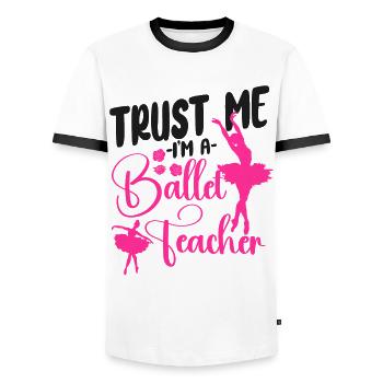 Ballet Dancer Dance Girl Ballerina - Männer Kontrast-T-Shirt - Weiß/Schwarz - Vorne - AI Model Female 172 light (172cm) & AI Model Male 178 dark (178cm)