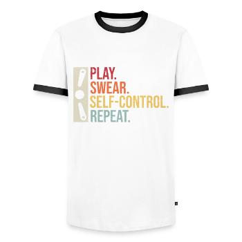 Flipper-arcade-spieldesign Für Flipperspieler - Männer Kontrast-T-Shirt - Weiß/Schwarz - Vorne - AI Model Female 172 light (172cm) & AI Model Male 178 dark (178cm)