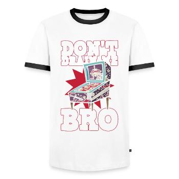 Retro-flipper-automaten-design Für Flipperspieler - Men's Ringer Shirt - white/black - Front - AI Model Female 172 light (172cm) & AI Model Male 178 dark (178cm)
