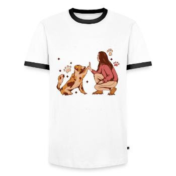Hunde-agility-design Für Hunde-agility-training - T-shirt contrasté Homme - blanc/noir - Devant - AI Model Female 172 light (172cm) & AI Model Male 178 dark (178cm)