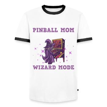 Flipperspieler Mama Design Für - Men's Ringer Shirt - white/black - Front - AI Model Female 172 light (172cm) & AI Model Male 178 dark (178cm)