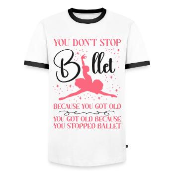 Ballet Dancer Dance Girl Ballerina - Men's Ringer Shirt - white/black - Front - AI Model Female 172 light (172cm) & AI Model Male 178 dark (178cm)