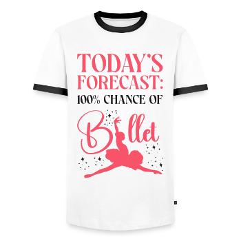 Ballet Dancer Dance Girl Ballerina - Männer Kontrast-T-Shirt - Weiß/Schwarz - Vorne - AI Model Female 172 light (172cm) & AI Model Male 178 dark (178cm)
