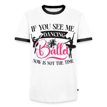 Ballet Dancer Dance Girl Ballerina - Männer Kontrast-T-Shirt - Weiß/Schwarz - Vorne - AI Model Female 172 light (172cm) & AI Model Male 178 dark (178cm)