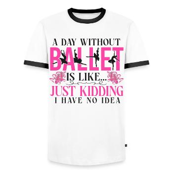 Ballet Dancer Dance Girl Ballerina - Männer Kontrast-T-Shirt - Weiß/Schwarz - Vorne - AI Model Female 172 light (172cm) & AI Model Male 178 dark (178cm)