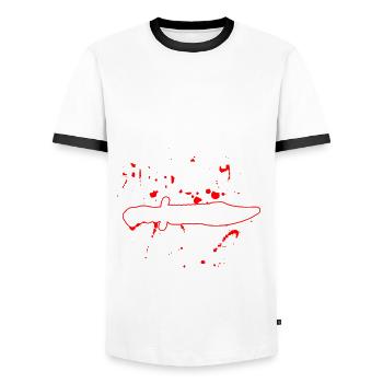 Messer Sammeln Jagdmesser Sammler Messer Sammlung - Männer Kontrast-T-Shirt - Weiß/Schwarz - Vorne - AI Model Female 172 light (172cm) & AI Model Male 178 dark (178cm)