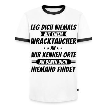 Wracktauchen Tauchen Wracktaucher Geschenk - Männer Kontrast-T-Shirt - Weiß/Schwarz - Vorne - AI Model Female 172 light (172cm) & AI Model Male 178 dark (178cm)