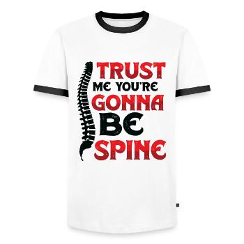 Vertrauen Sie Mir, ich bin Chiropraktiker - Männer Kontrast-T-Shirt - Weiß/Schwarz - Vorne - AI Model Female 172 light (172cm) & AI Model Male 178 dark (178cm)