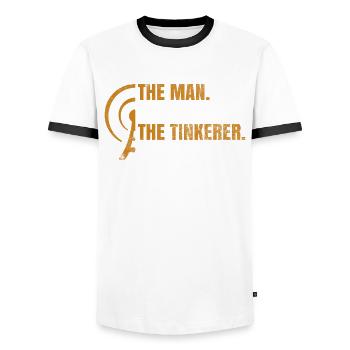 Amateurfunk-design Für Amateurfunker - Men's Ringer Shirt - white/black - Front - AI Model Female 172 light (172cm) & AI Model Male 178 dark (178cm)