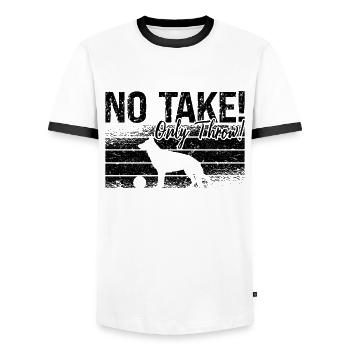 No Take Only Throw Retro Pet German Shepherd Lover - Men's Ringer Shirt - white/black - Front - AI Model Female 172 light (172cm) & AI Model Male 178 dark (178cm)