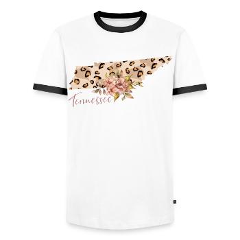 Tennessee Leo State Tennessee - Men's Ringer Shirt - white/black - Front - AI Model Female 172 light (172cm) & AI Model Male 178 dark (178cm)